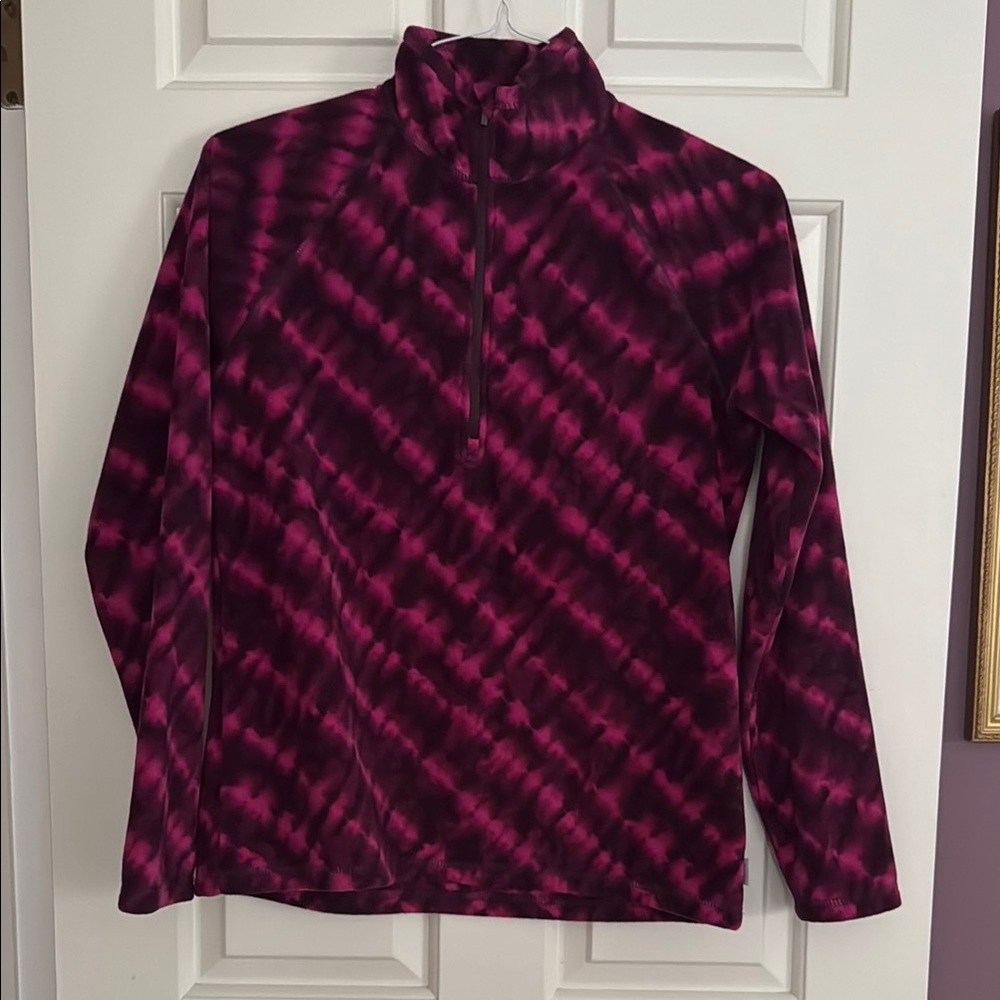 Pink and Black Tie-Dye Fleece Pullover
